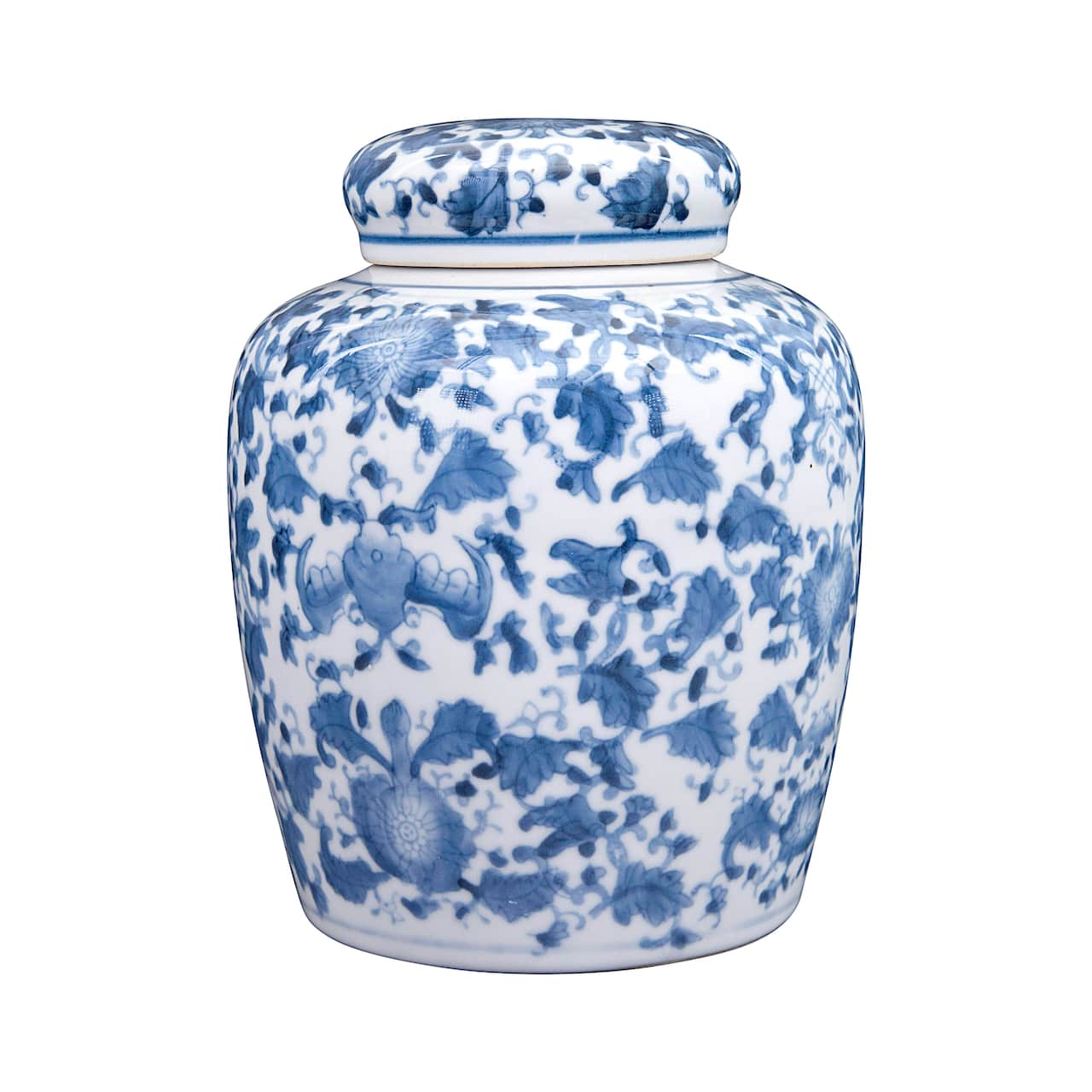 Hello Honey® 8'' Blue & White Ceramic Ginger Jar with Lid